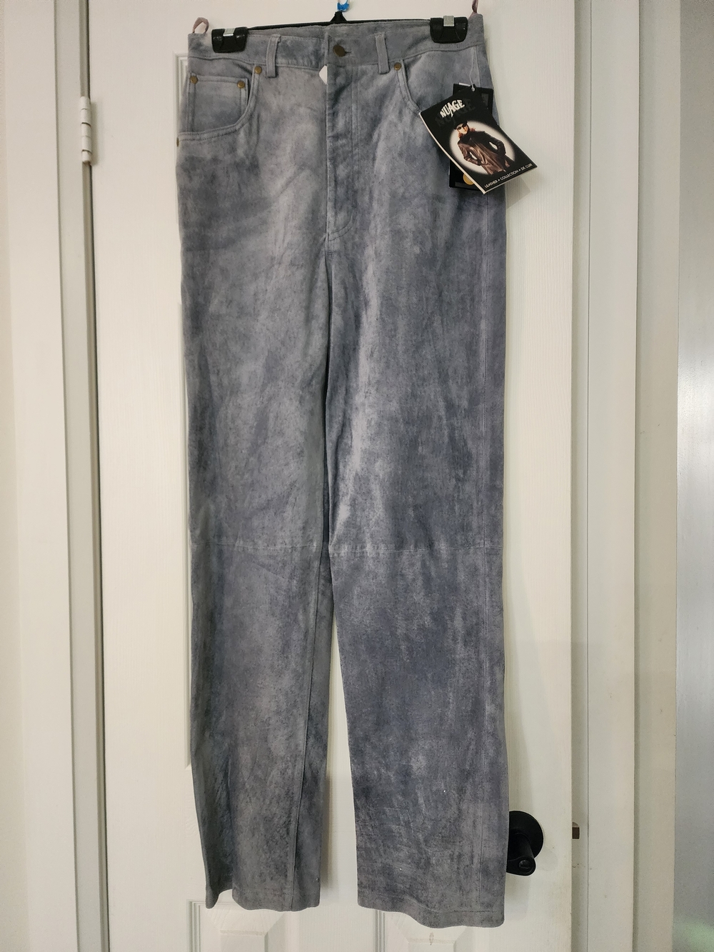 NUAGE COLLECTION Straight Leg Gray Suede Pants w/lining, size 8